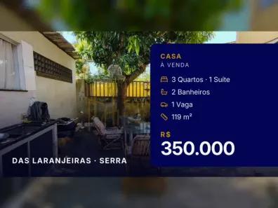 Casa com 3 Quartos à venda, 119m² no das Laranjeiras, Serra