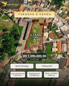 Lote/Terreno à venda, 3152m² no Aririú da Formiga, Palhoça
