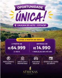 Lote/Terreno à venda, 500m² no Centro (Caucaia do Alto), Cotia