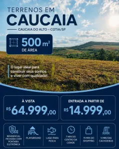 Lote/Terreno à venda, 500m² no Centro (Caucaia do Alto), Cotia