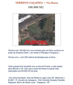 à venda, 100000m² no Bairro do Grama, Caçapava