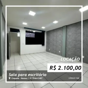 Sala Comercial para alugar, 33m² no Chapada, Manaus