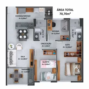 Apartamento com 2 Quartos à venda, 70m² no Neópolis, Natal