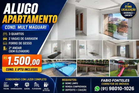 Apartamento com 3 Quartos para venda ou aluguel, 55m² no Maguari, Ananindeua