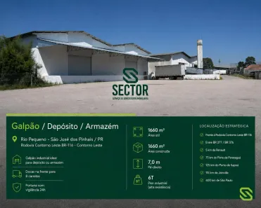 Galpão/Depósito/Armazém para alugar, 1660m² no Rio Pequeno, São José dos Pinhais