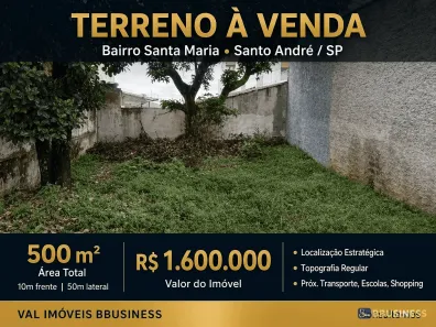 Lote/Terreno à venda, 10m² no Santa Maria, Santo André