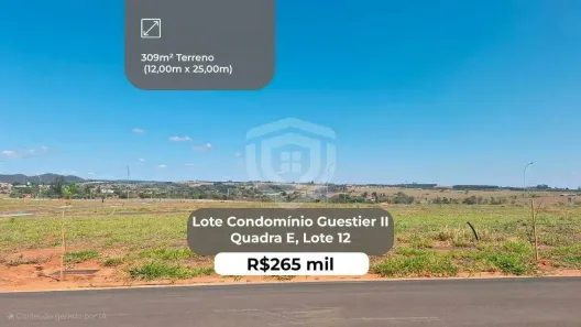 Lote/Terreno à venda, 309m² no Residencial Guestier 2, Piratininga