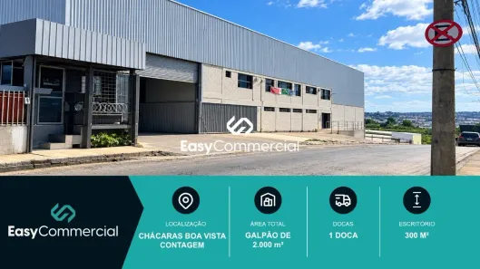 Galpão/Depósito/Armazém para alugar, 2000m² no Chácaras Boa Vista, Contagem