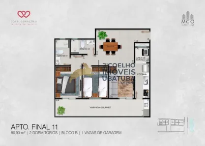 Apartamento com 2 Quartos à venda, 80m² no Itaguá, Ubatuba