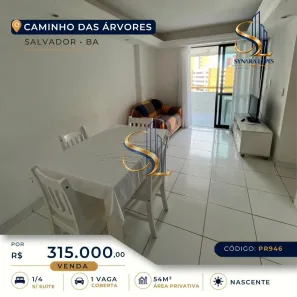 Apartamento com 1 Quarto à venda, 54m² no Caminho das Árvores, Salvador