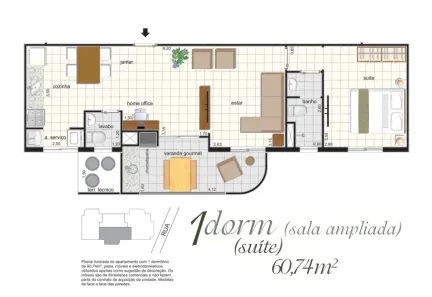 Apartamento com 1 Quarto à venda, 60m² no Vila Alzira, Guarujá