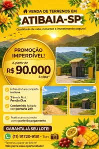 Lote/Terreno à venda, 500m² no Centro, Atibaia