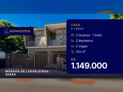 Casa com 3 Quartos à venda, 133m² no Morada de Laranjeiras, Serra