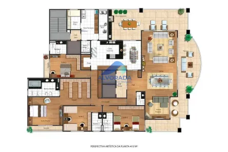 Apartamento com 4 Quartos para alugar, 415m² no Parque Residencial Aquarius, São José dos Campos