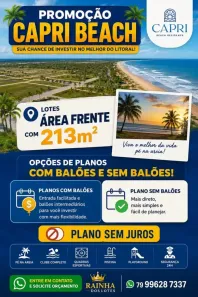 Lote/Terreno à venda, 213m² no , Barra dos Coqueiros