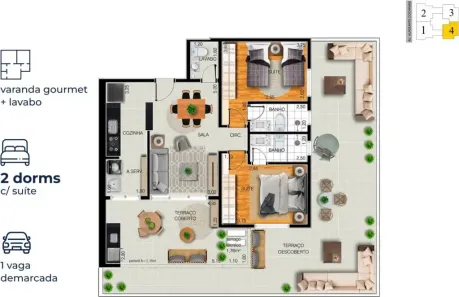 Apartamento com 3 Quartos à venda, 139m² no Aparecida, Santos