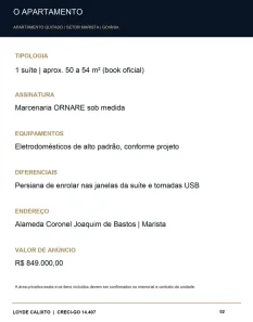 Apartamento com 1 Quarto à venda, 50m² no Setor Marista, Goiânia